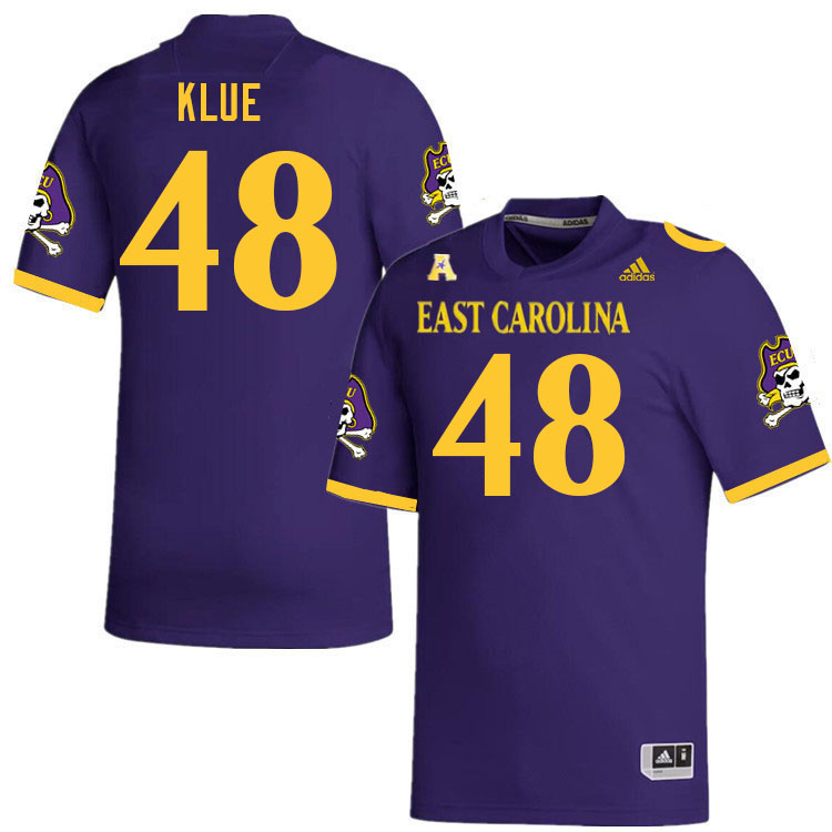 Men #48 Grayson Klue ECU Pirates 2023 College Football Jerseys Stitched-Purple